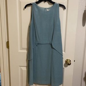 Color: Dusky mint; Material: 81% viscose and 19% nylon;Knee length, Fully lined.